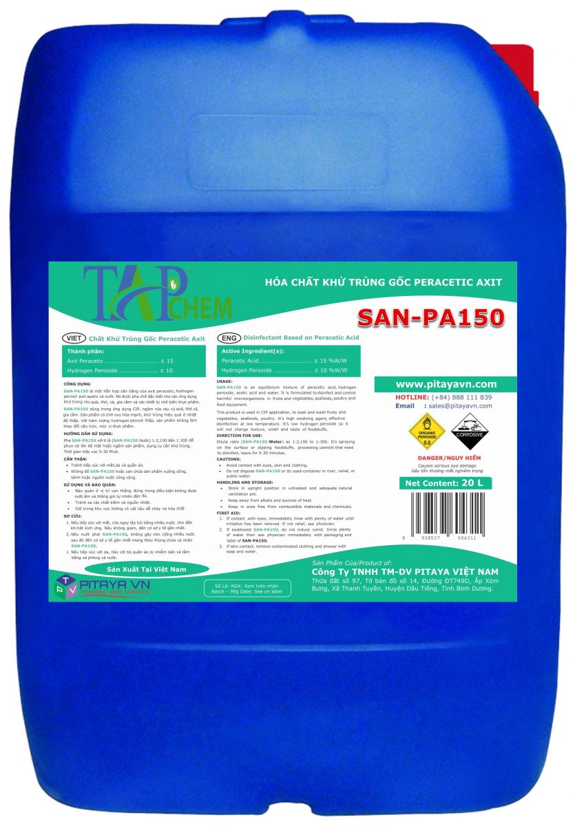 CHẤT KHỬ TRÙNG GỐC PERACETIC AXIT SAN-PA150